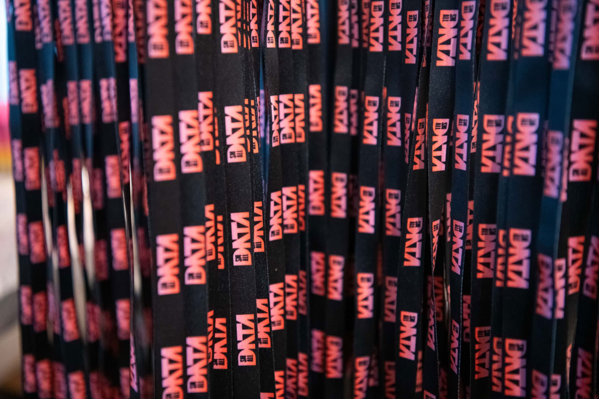 Branded lanyards for conference badges at 2024 Small Data conference