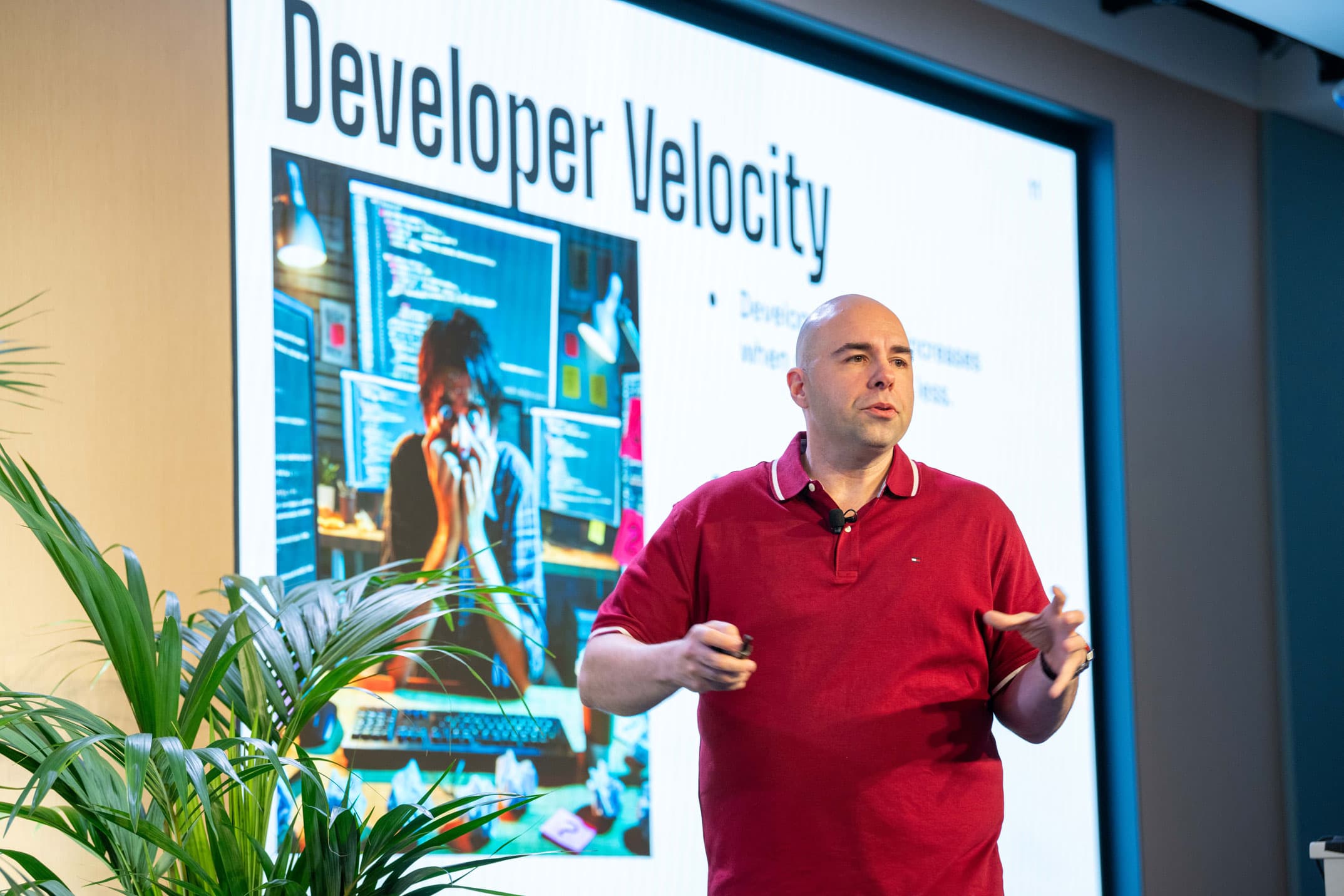 Keynote presentation on enhancing developer velocity during the Small Data event 2024